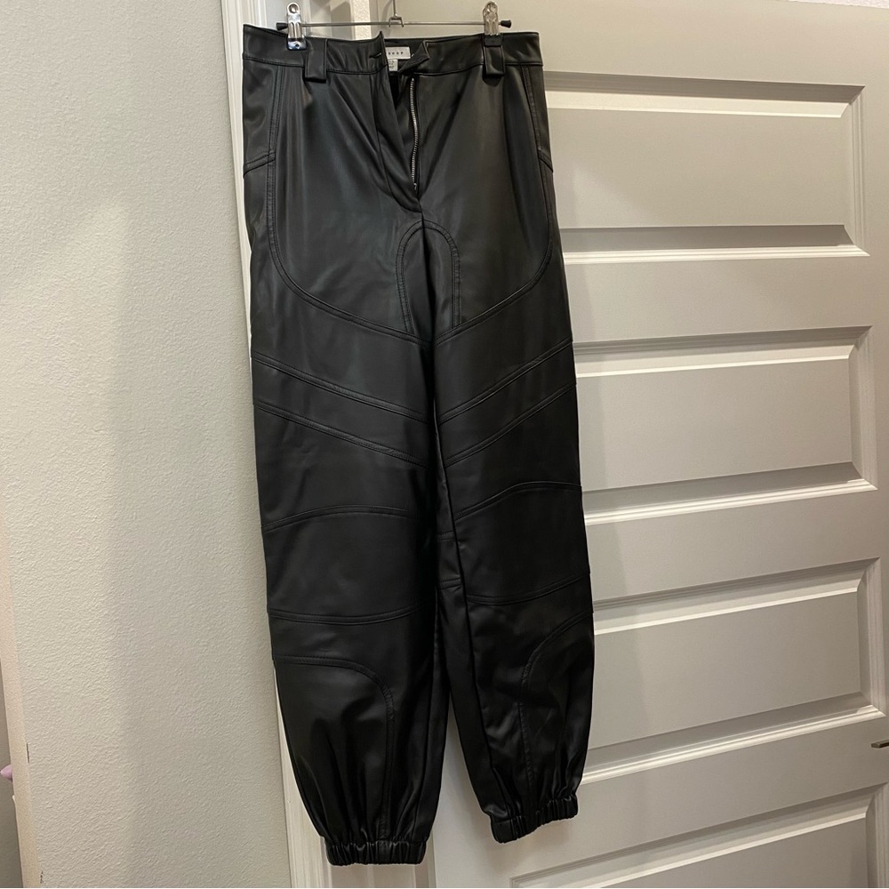 Topshop black leather pants